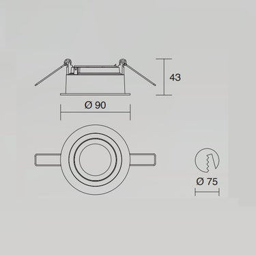Faretto ISYLUCE Simplie orientabile da incasso alluminio nero attacco GU10 Isyluce Faretti e scatole portafaretto